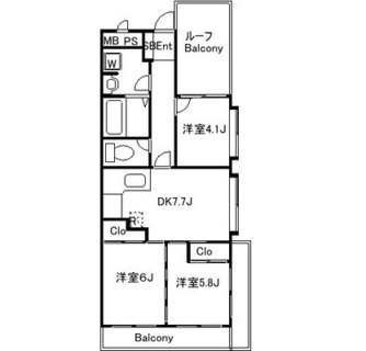 東京都板橋区東新町２丁目 賃貸マンション 3DK